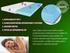 A product advertisement for a mattress topper, showing its layers and a person sleeping. Náhled obrázku produktu