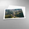 Poster - Poster ohne Rahmen - Berge Weg Wald - 70x50 cm - Produktbild-Vorschau 3