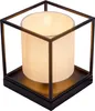 Lampe de table, textile blanc, noir, H 17 cm Voir les images du produit 19
