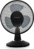 A black table fan with three blades and a mesh grill. Produktbild-Vorschau
