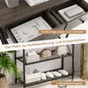 A console table with drawers and shelves, showcasing storage and display capabilities. Anteprima dell’immagine prodotto