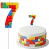Candela di compleanno numero 7 - Blocchi colorati, 10,5 cm Anteprima dell’immagine prodotto 1