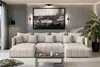 AX LIVING Canapé panoramique beige Veliro canapé en u 353 Voir les images du produit 1