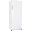 A full shot of a white upright freezer, viewed from a slight angle. Produktbild-Vorschau