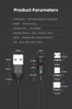 Product parameters and dimensions for a magnetic charging cable. Produktbild-Vorschau