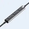 A close-up view of the in-line controls for a pair of headphones. Produktbild-Vorschau