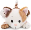 A plush cat toy lying down on a white background. Podgląd zdjęcia produktu