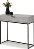 A console table with a drawer and a black metal frame, decorated with a vase of flowers and a candle. Náhled obrázku produktu