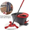 A mop and bucket set, with a smaller inset image showing a person using the mop. Produktbild-Vorschau