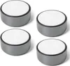 Four gray furniture feet with white tops are arranged in a grid on a white background. Produktbild-Vorschau