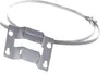 A metal bracket with a metal strap attached, isolated on a white background. Voir les images du produit