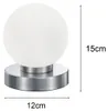 Kleine Tischlampe mit Glaskugel Weiß Ø12cm - LED per Touch Produktbild-Vorschau 4