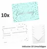 10 Einladungskarten Mint mit Silberlack inkl. 10 weißen Produktbild-Vorschau 5