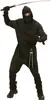 A person wearing a black ninja costume, holding a sword. Produktbild-Vorschau
