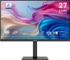 A computer monitor with a colorful abstract wallpaper displayed on its screen, featuring various feature icons and text at the bottom. Produktbild-Vorschau