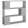 vidaXL Bücherregal Raumteiler Betongrau 100x24x94 cm - Produktbild-Vorschau 8