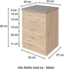 Küchenschrank Sorrella 50cm 3 Schubladen - anthrazit/eiche Produktbild-Vorschau 10