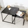 KAHOO 2tlg. Couchtisch Kaffeetisch mit Marmormuster, Produktbild-Vorschau 1