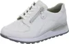 A white leather sneaker with a floral pattern on the toe box and a silver accent on the heel. Produktbild-Vorschau