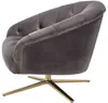 Casa Padrino Luxus Drehsessel Grau / Messingfarben 86 x 87 Produktbild-Vorschau 3