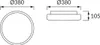 Technical drawings showing the dimensions of a circular product. Náhľad obrázku produktu