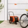 vidaXL Fahrradanhänger Hunde Orange und Schwarz Produktbild-Vorschau 2