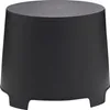 A dark gray, cylindrical stool with four short legs is shown against a white background. Anteprima dell’immagine prodotto