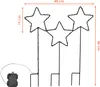 A product image showing three illuminated star garden stakes with dimensions indicated. Náhľad obrázku produktu