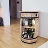 Dekorative Holzfass-Bar mit großer Platte und Produktbild-Vorschau 5
