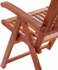 Close-up view of the wooden armrest and frame of a folding garden chair. Náhľad obrázku produktu