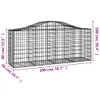 vidaXL Gabionen mit Hochbogen 4 Stk. 200x50x80/100 cm Produktbild-Vorschau 7