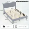 Rám postele COSTWAY pro matraci 200x140 cm, čalouněný rám Náhled obrázku produktu 3