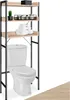 A bathroom shelf unit with a toilet underneath, displaying towels and decorative items. Náhled obrázku produktu