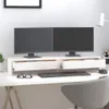 Podstawka Na Monitor, Biała, 100X27X15 Cm, Lite Drewno Podgląd zdjęcia produktu 2