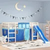 Maison Exclusive - Vorhänge für Hochbett Blau Polyester Produktbild-Vorschau 1