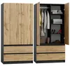 Kleiderschrank Antrazit/Wotan – 90 x 50 x 180 cm – 2 Produktbild-Vorschau 1