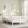 vidaXL Massivholzbett mit Kopfteil Weiß Produktbild-Vorschau 3