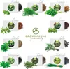 A collage of different herb seed packets with fresh herbs and seeds displayed next to them, along with a central logo and brand name. Náhled obrázku produktu