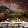 Vlies Fototapete - Deer on Hill 250x175 cm Tiere Produktbild-Vorschau 1