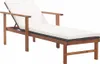 Lettino con cuscino in poly rattan acacia legno massiccio Anteprima dell’immagine prodotto 1