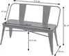A diagram of a bench with dimensions indicated by arrows and text. Produktbild-Vorschau