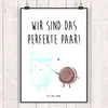 Mr. & Mrs. Panda Bild Milch Keks DIN A0 - Weiß - Geschenk, Produktbild-Vorschau 2