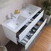 Mobile bagno 120 cm con 2 cassetti bianco effetto legno  Anteprima dell’immagine prodotto 3