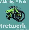 A folded green electric bicycle is shown against a teal background, with text overlays. Anteprima dell’immagine prodotto