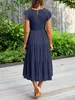 ASKSA Damen Elegant Kleid Maxikleid A-Linie Swing Boho Produktbild-Vorschau 4