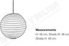 A diagram of a hanging lamp with measurements. Produktbild-Vorschau
