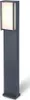 A modern, rectangular outdoor bollard light with a gray aluminum base and a white illuminated diffuser. Anteprima dell’immagine prodotto