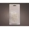 A package of white plastic hooks for Christmas decorations. Produktbild-Vorschau