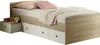 A single bed with storage drawers and bedding. Produktbild-Vorschau