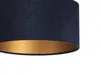 Stilvolle Pendelleuchte Blau Gold Stoff in Velours Optik Produktbild-Vorschau 3